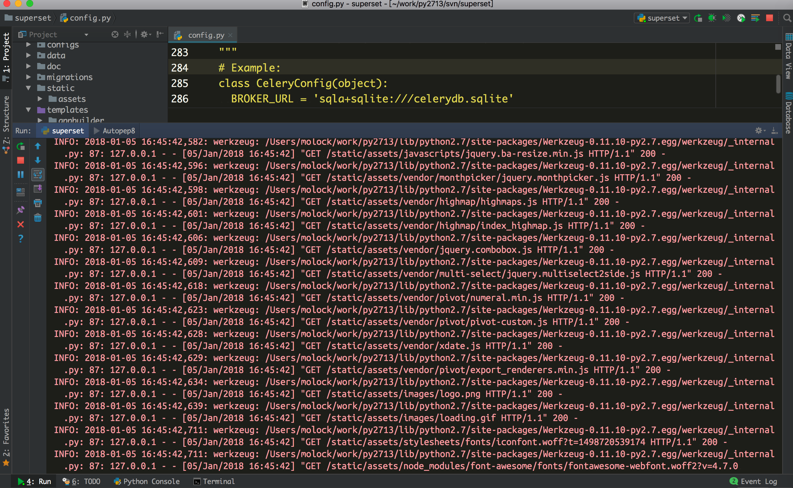 Pycharm Console History